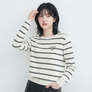여성 스트라이프 니트티