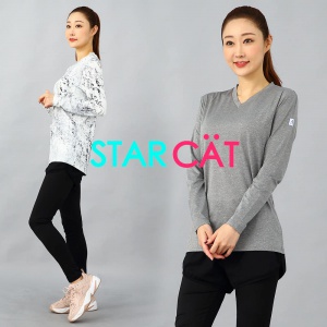 여성 롱브이넥 긴팔티 운동복