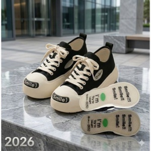 남녀공용 커플 캔버스 스마일 운동화