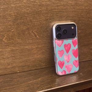 핑크하트 실버 에폭시 범퍼케이스