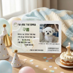 강아지 생일 등록증