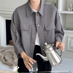 루즈핏 코튼 셔츠자켓