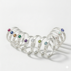 여성 925실버 탄생석 반지