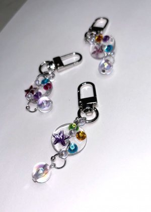 미니 투명 버블 키링