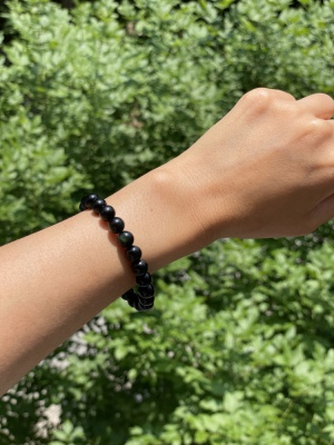 흑요석 원석팔찌
