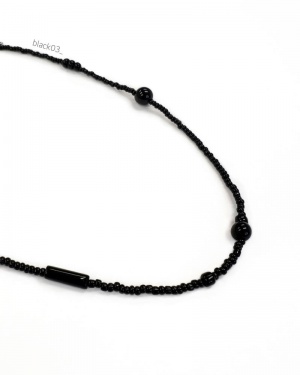 블랙 비즈 목걸이
