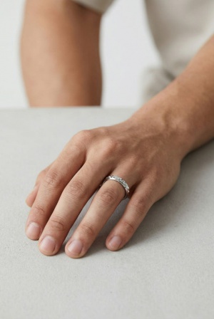 심플 컷팅 실버반지