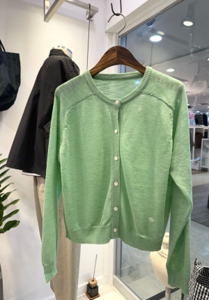 여성 라운드 니트 가디건