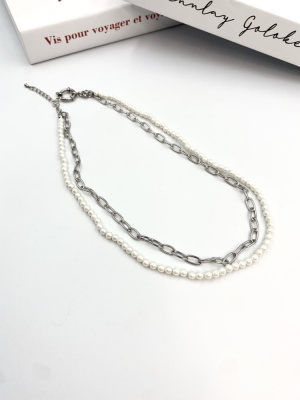 진주 레이어드 목걸이