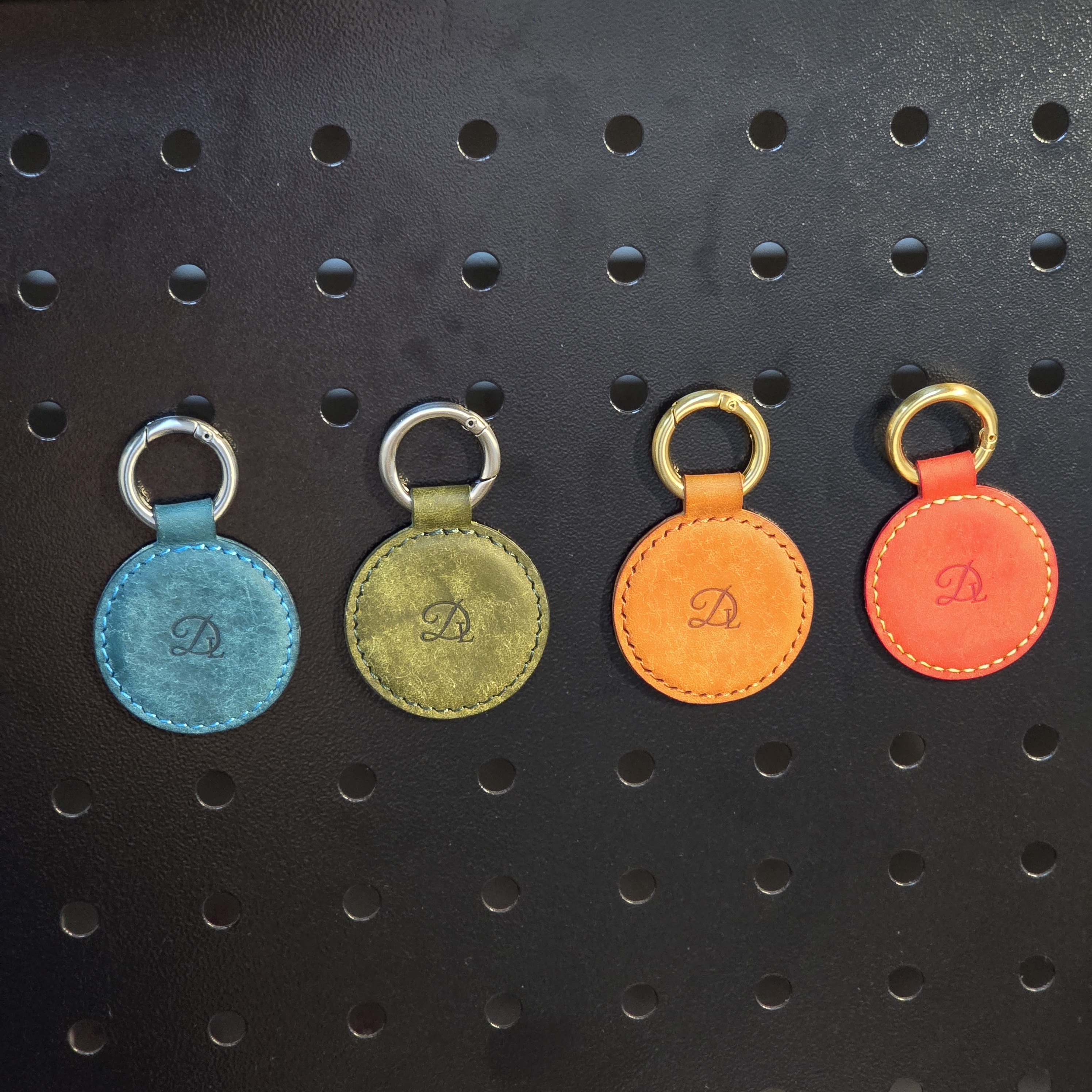 가죽 원형 마그넷 키링
