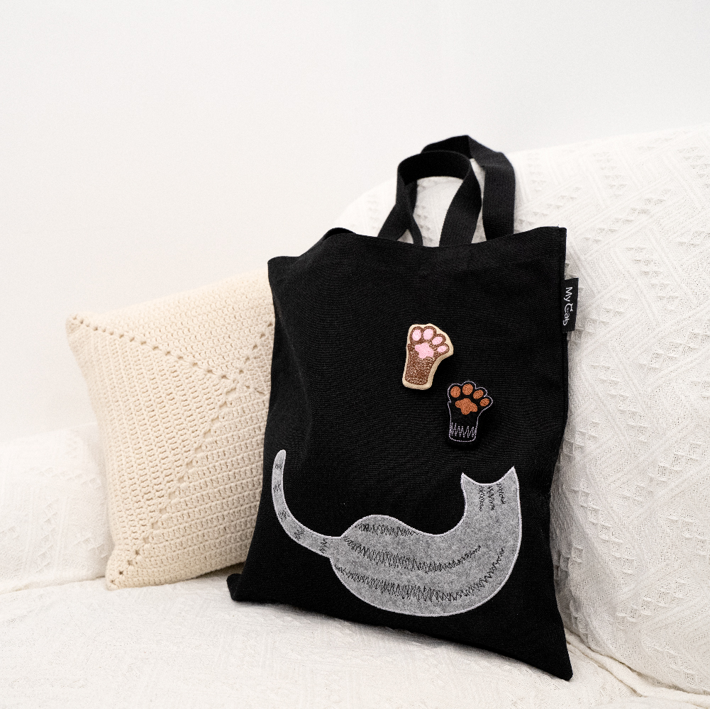 고양이 캔버스 에코백