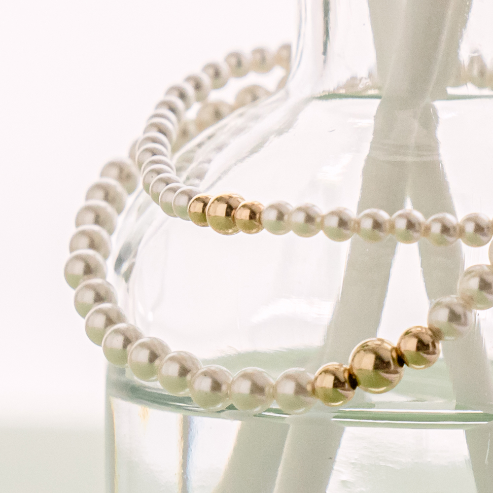 진주 볼 매듭 팔찌