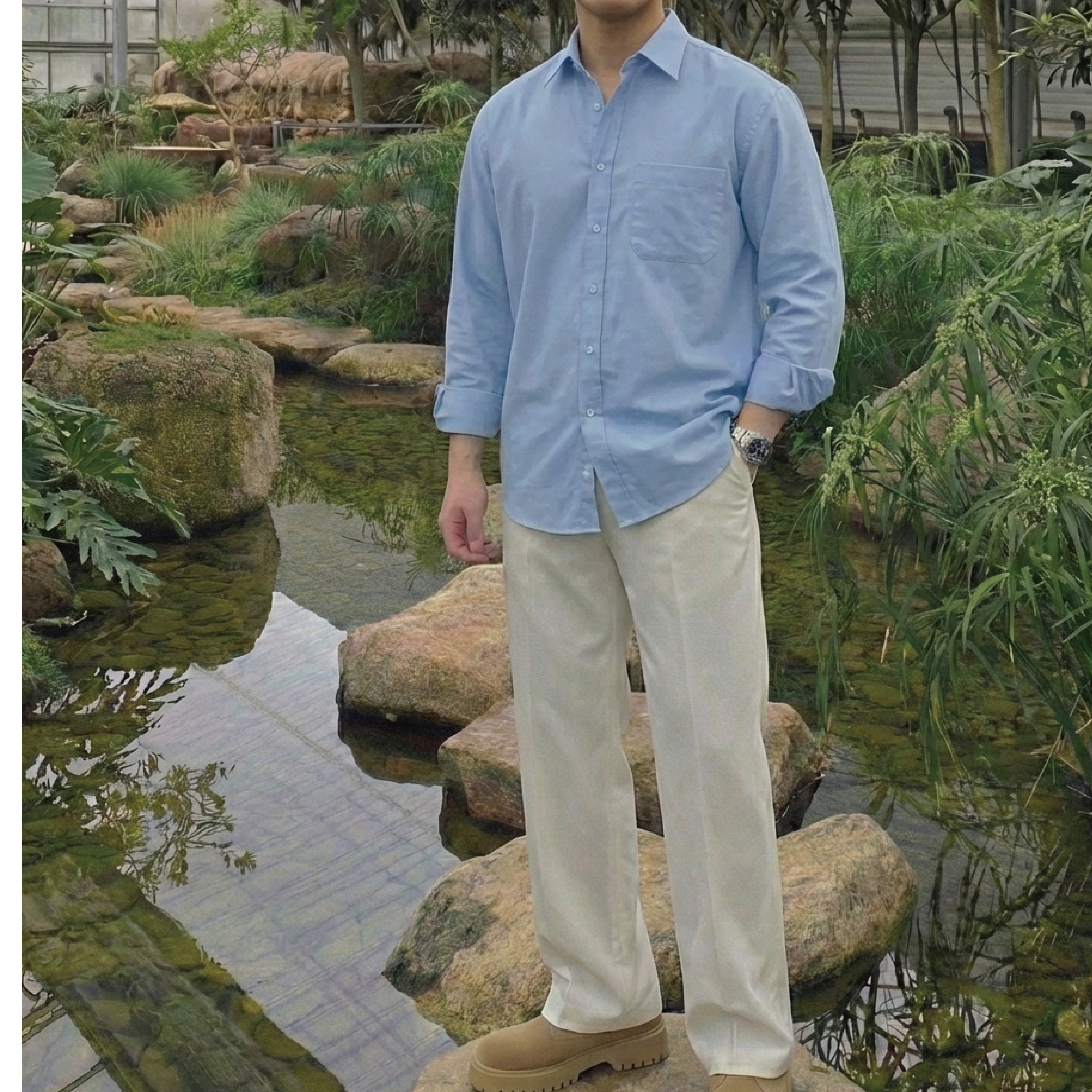 남성 오버핏 옥스포드 셔츠