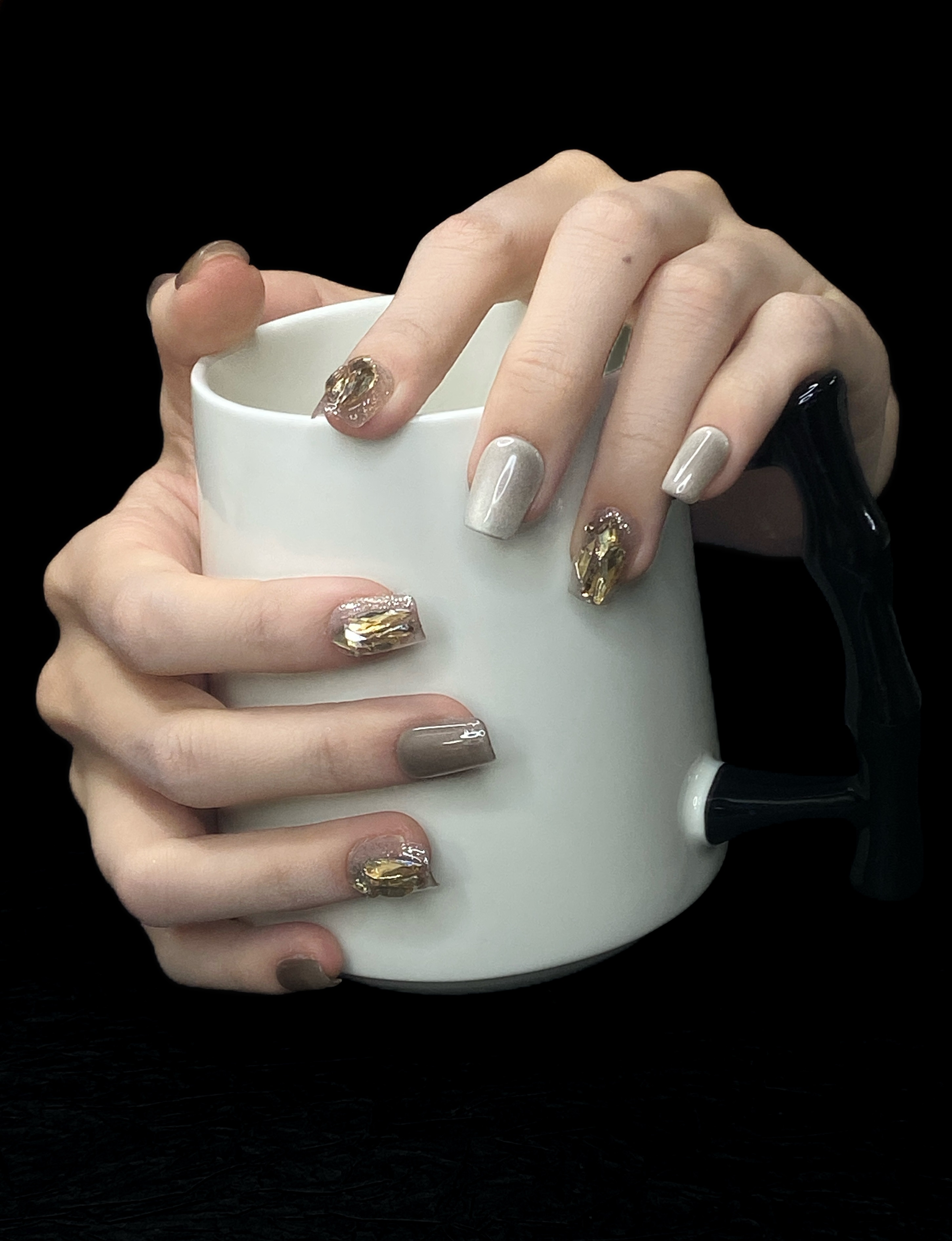 샴페인 골드 네일팁