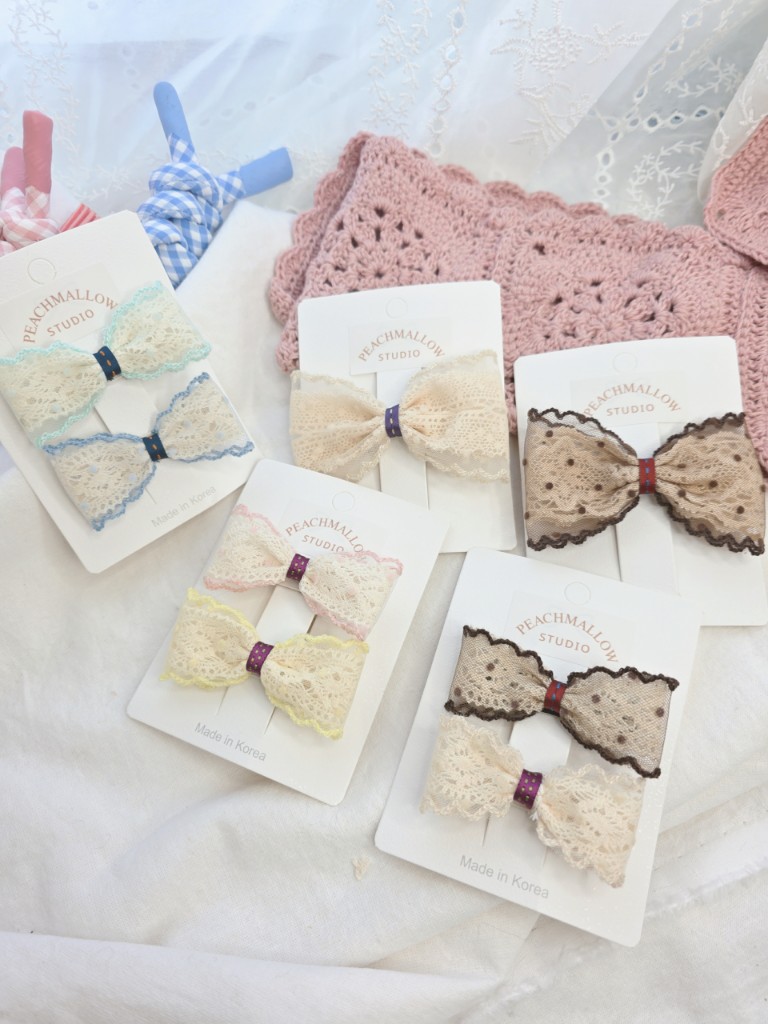 아기 리본 헤어핀 SET