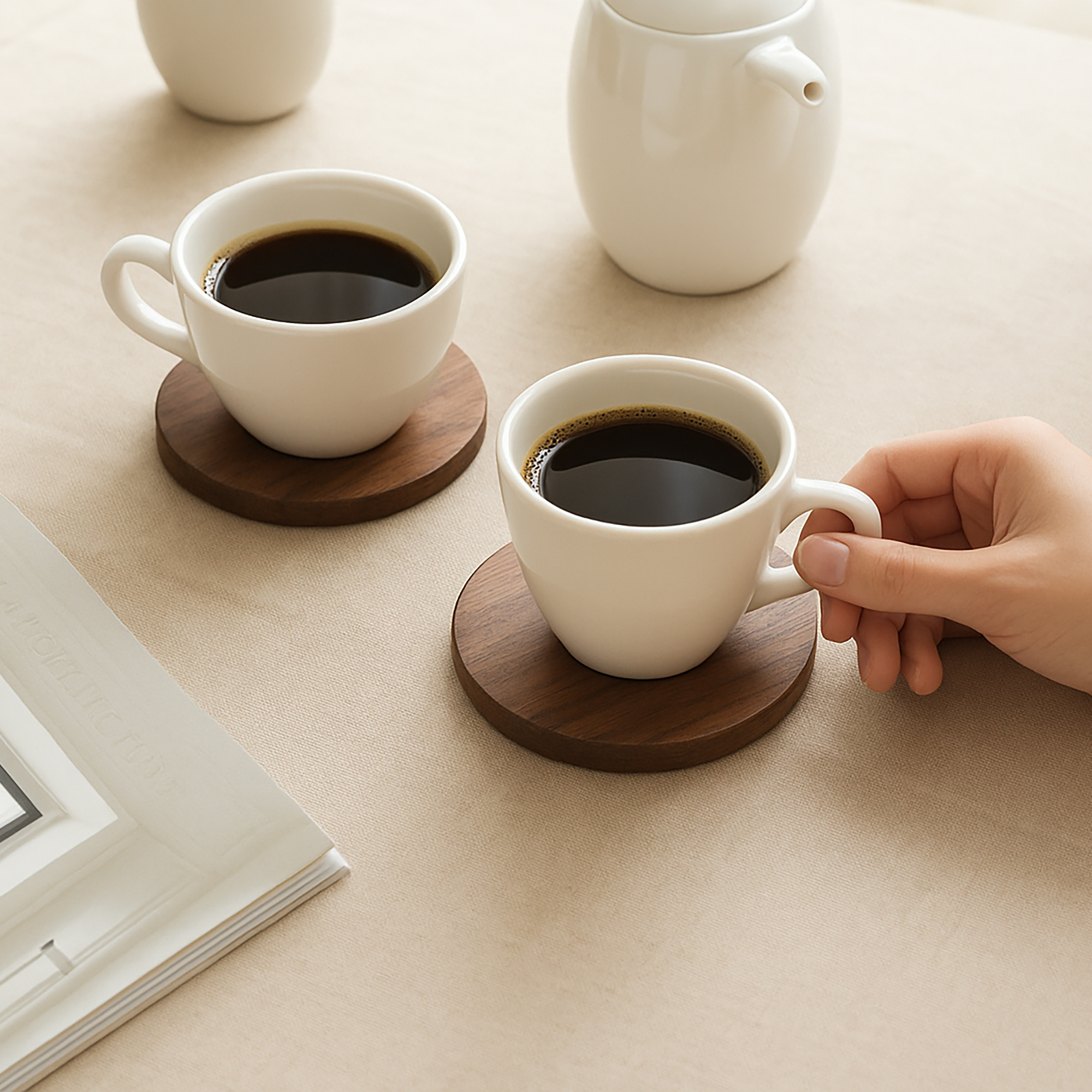 블랙월넛 컵받침세트