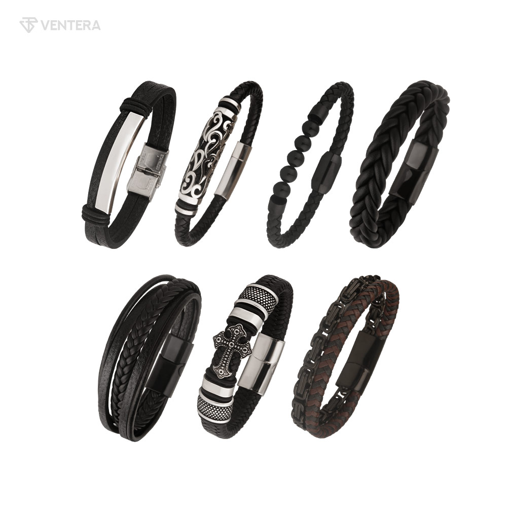 남성 쿠에르다 가죽팔찌