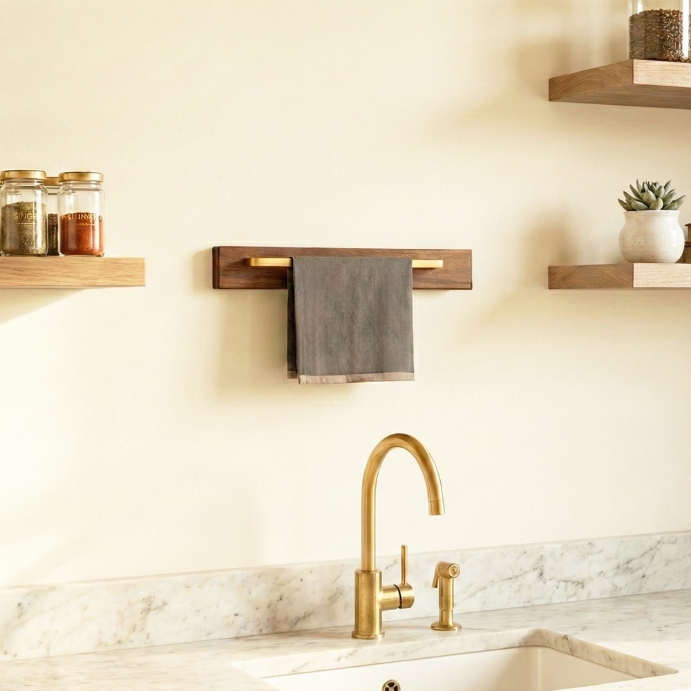 블랙월넛 무타공 수건걸이