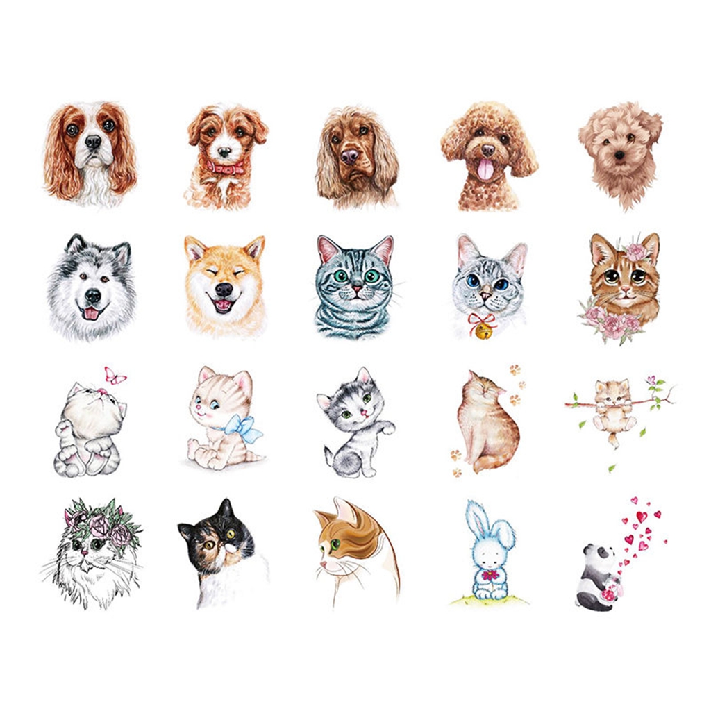 고양이 강아지 타투 스티커 SET