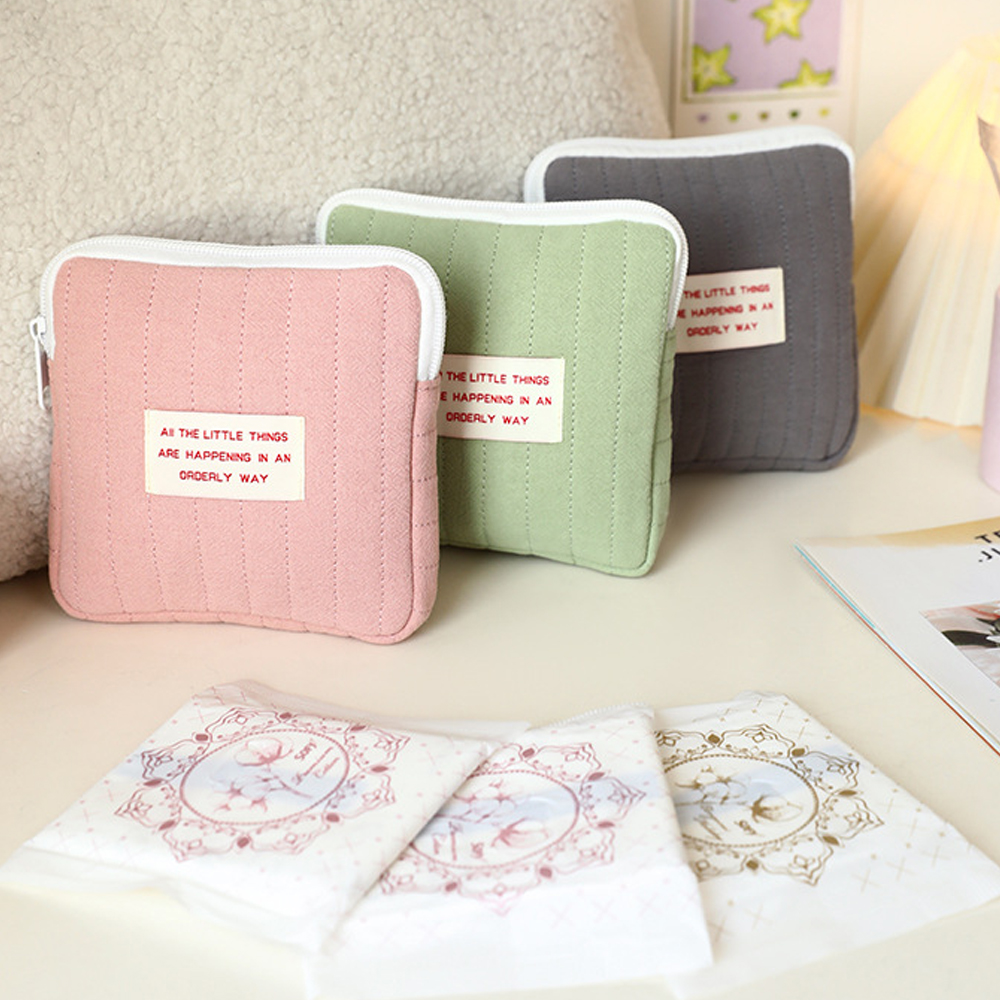 누빔 코튼 파우치 SET