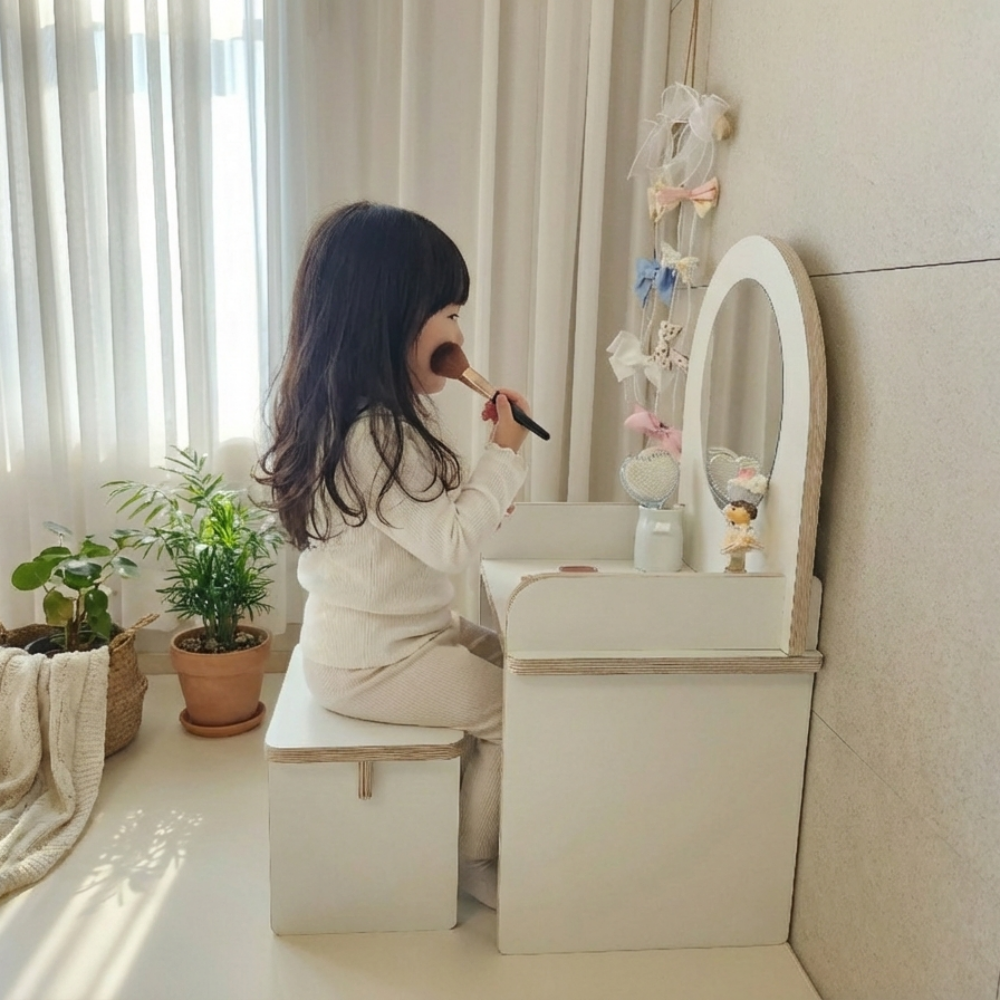 어린이 원목화장대 세트