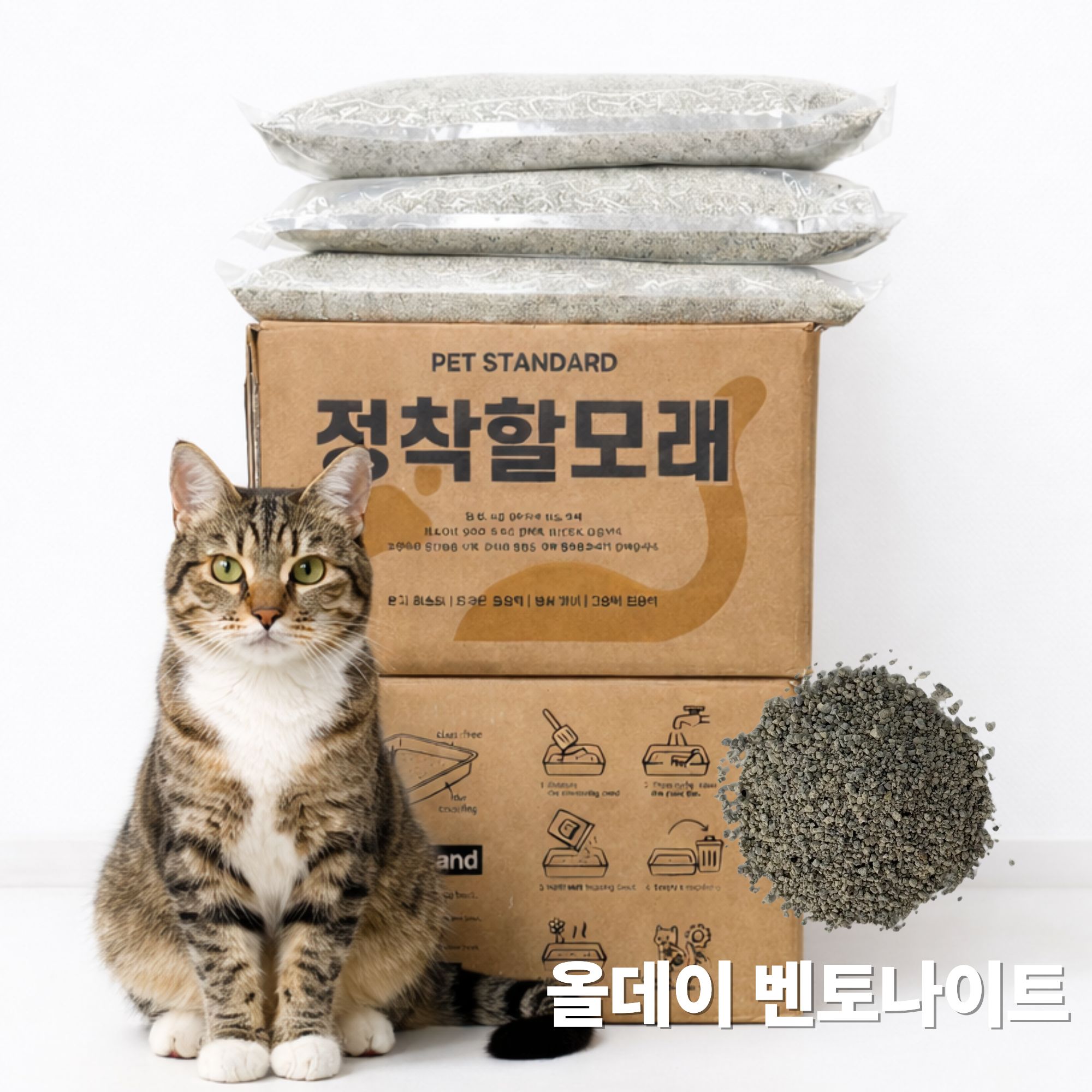고양이 벤토나이트 모래 SET