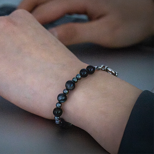 블랙 호안석 액막이 체인 팔찌