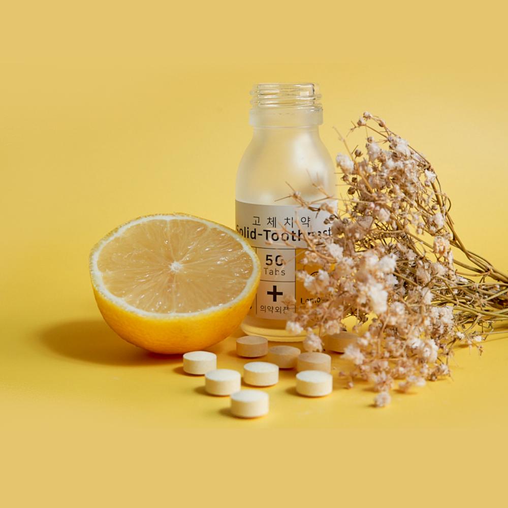 레몬 고체 치약 50정