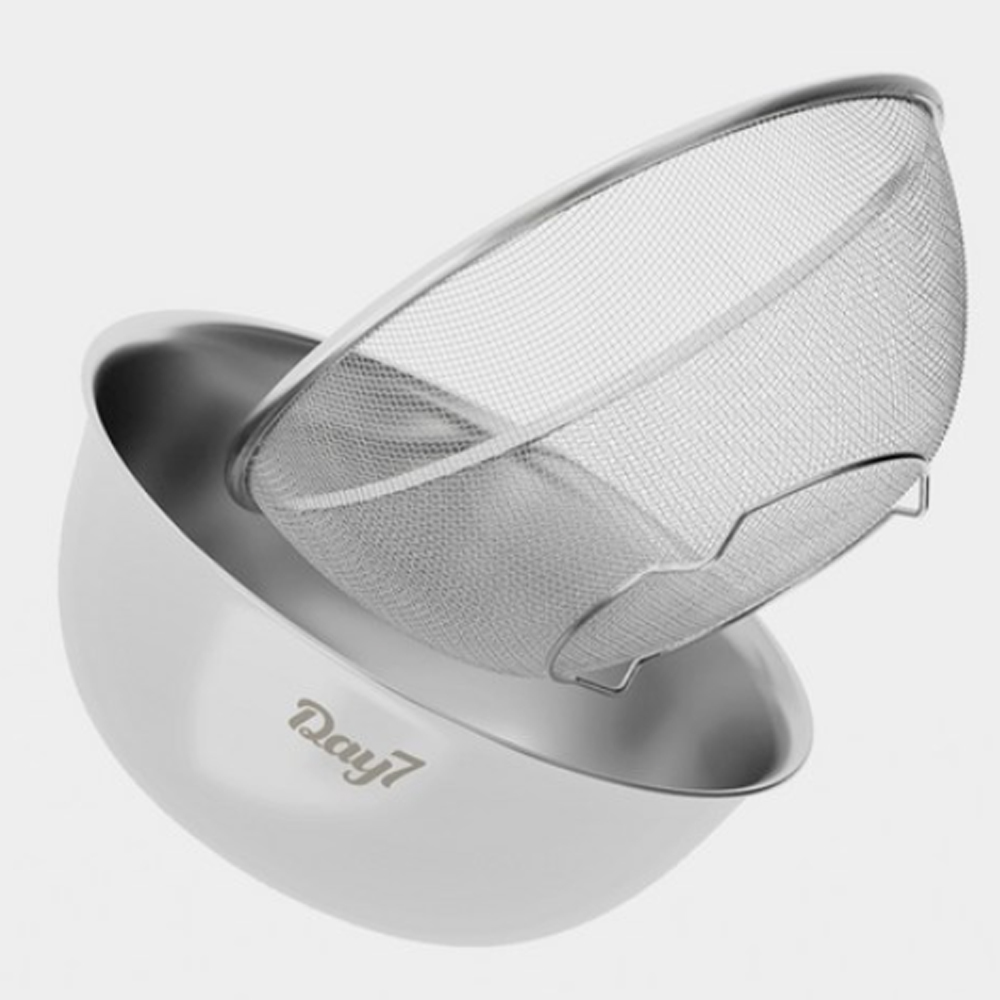 스텐 믹싱볼+채반 세트